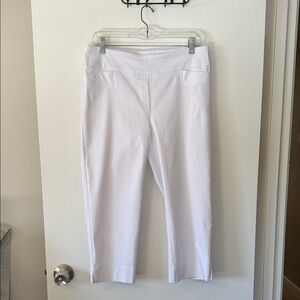 Zac & Rachel Crisp White Capri Pants with Spandex.